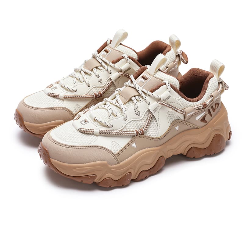 Кроссовки для бега fila Fluid 5 Дышащий Low Топ Беговые кроссовки Women's White Коричневый - изображение 3