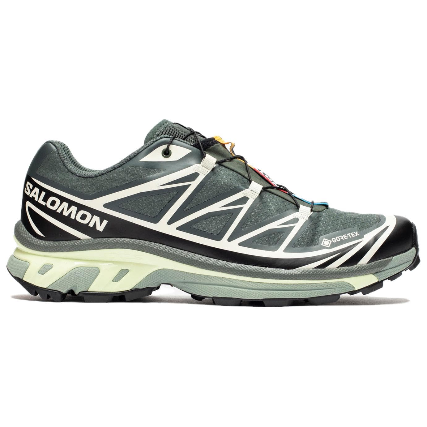 Кроссовки для бега Salomon XT 6 Low Кроссовки для бега Унисекс Городской серый Черный Лаймово-кремовый - изображение 2