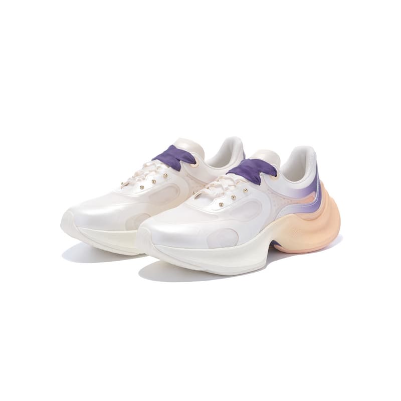 Кроссовки LI NING 1990 Classic Collection Устойчивая к истиранию Низкий Топ Повседневная Обувь Женская Белый Фиолетовый - изображение 2