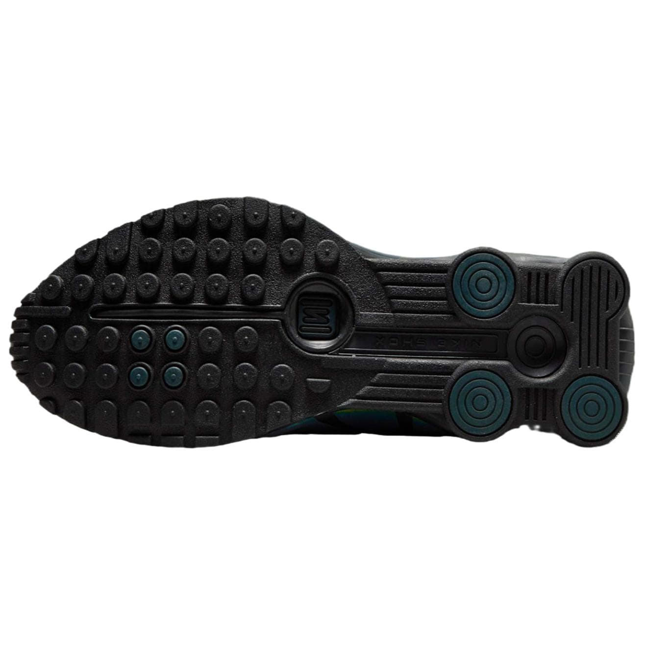 Кроссовки для бега NIKE Shox R4 Low Топ Беговые кроссовки Мужской Черно-зеленый - изображение 6