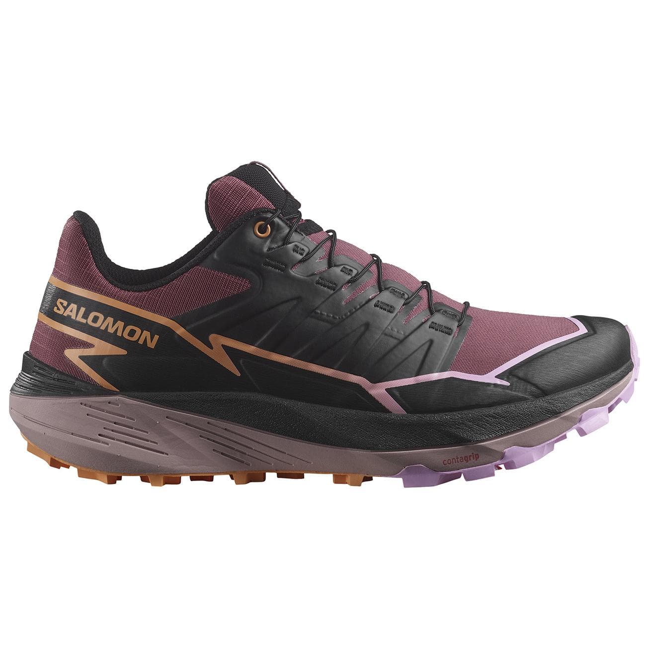 Кроссовки для бега SALOMON Thundercross противоскользящие устойчивые к истиранию низкие беговые кроссовки женские черные фиолетовые - изображение 2