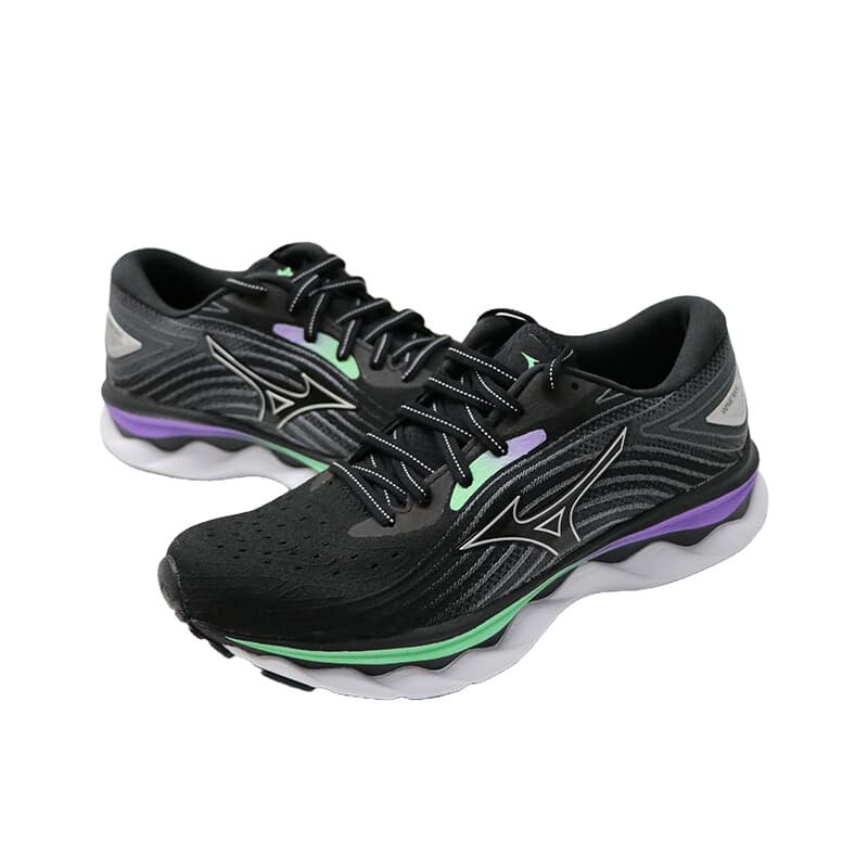 Кроссовки для бега Mizuno Wave Sky 6 Low Топ Беговые кроссовки Женские Черные - изображение 3