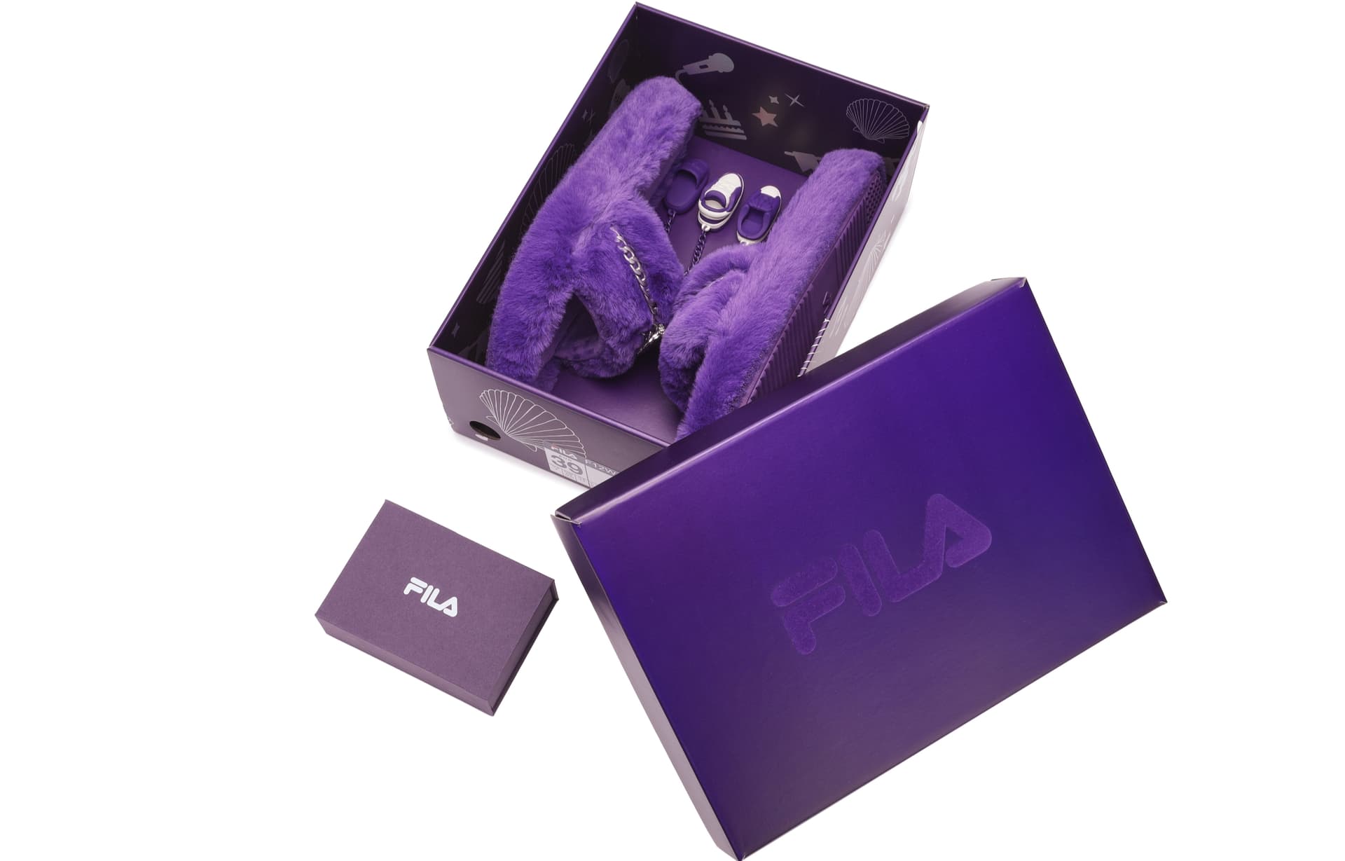 Сандалии FILA Шлепанцы Женские Золотисто-фиолетовые - изображение 2