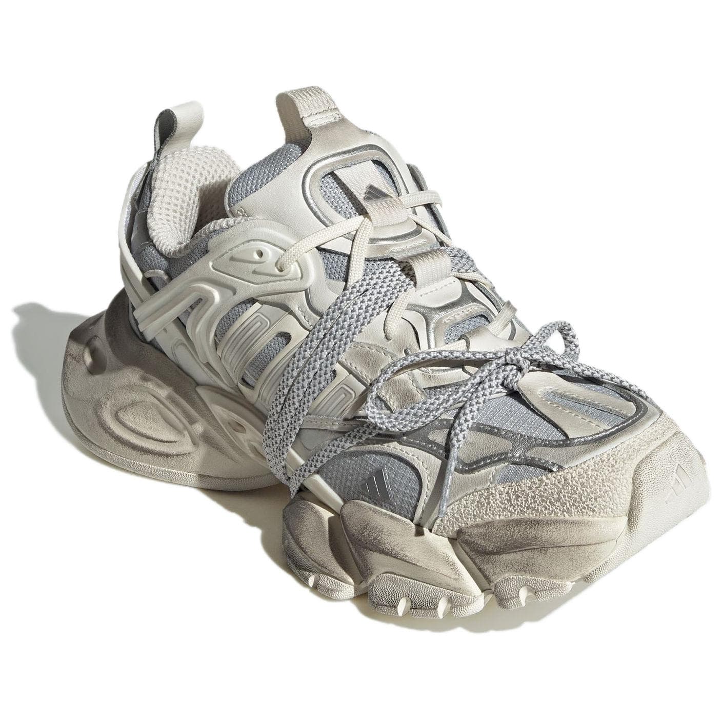 Кроссовки Adidas XLG RUNNER DELUXE визуально увеличивает рост Low Топ Массивные кроссовки Унисекс Белый серебристый - изображение 3
