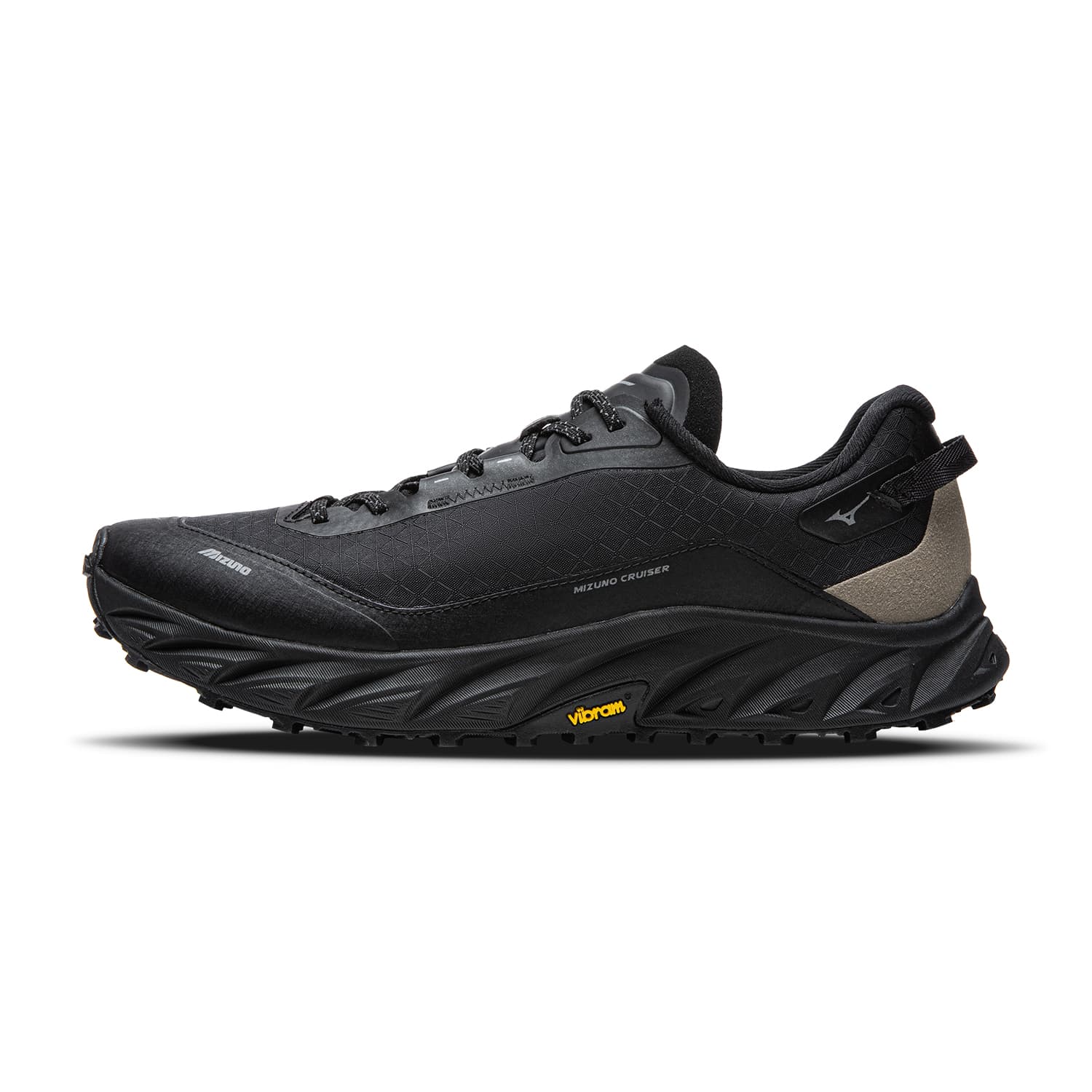Кроссовки для бега Mizuno Cruiser Ткань Низкие Беговые Кроссовки Унисекс Черные - изображение 1