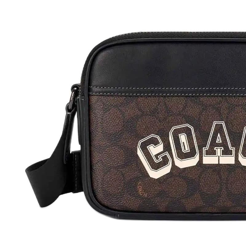 Сумка через плечо COACH Graham Коровья кожа с искусственной кожей Сумка через плечо Средняя Мужская Цвет орех - изображение 4