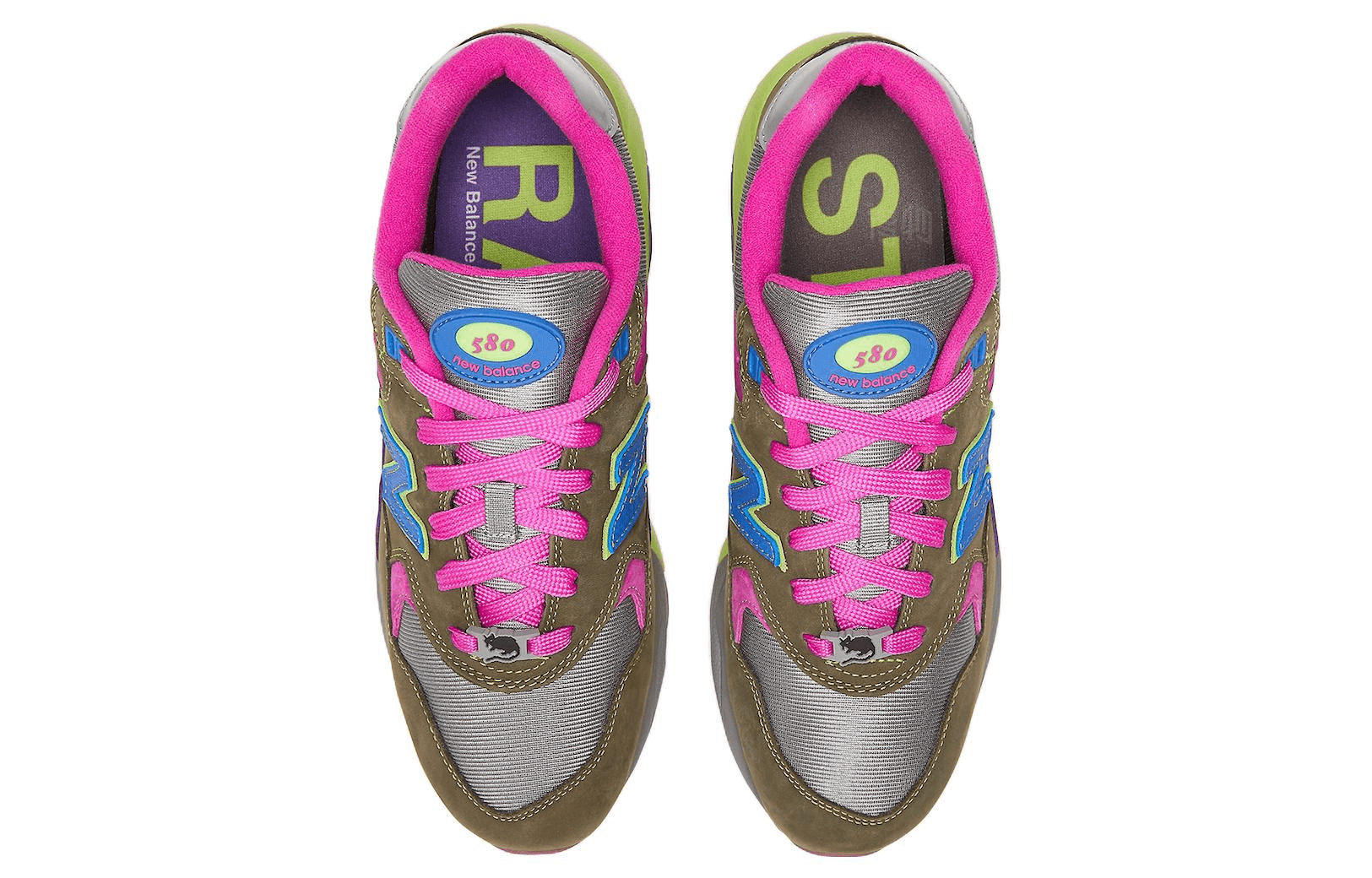 Кроссовки для бега Stray Rats x New Balance 580 Pink Green - изображение 4