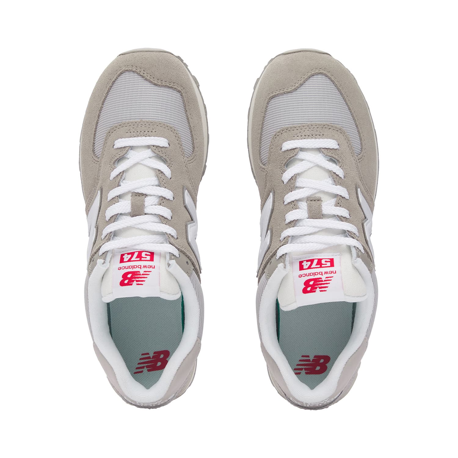 Кроссовки New Balance NB 574 Текстиль Спилок коровьей кожи Низкие кроссовки для бега Унисекс Серый - изображение 5