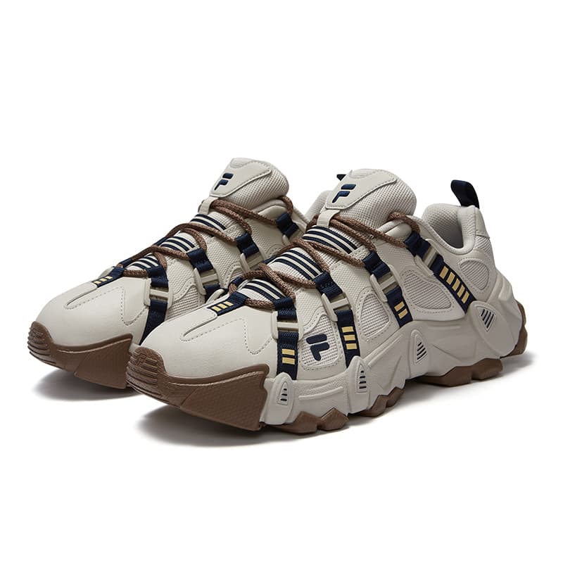 Кроссовки FILA FUSION EXOCET Горы Устойчивые к истиранию Низкие Повседневные Мужские Кроссовки Бежево-коричневые - изображение 2
