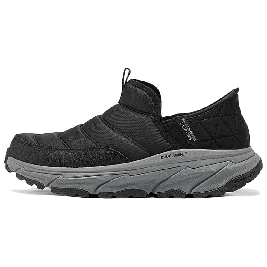 Кроссовки Skechers Износостойкий Термический Низкий Топ Повседневная Обувь Мужская Черный Серый - изображение 1