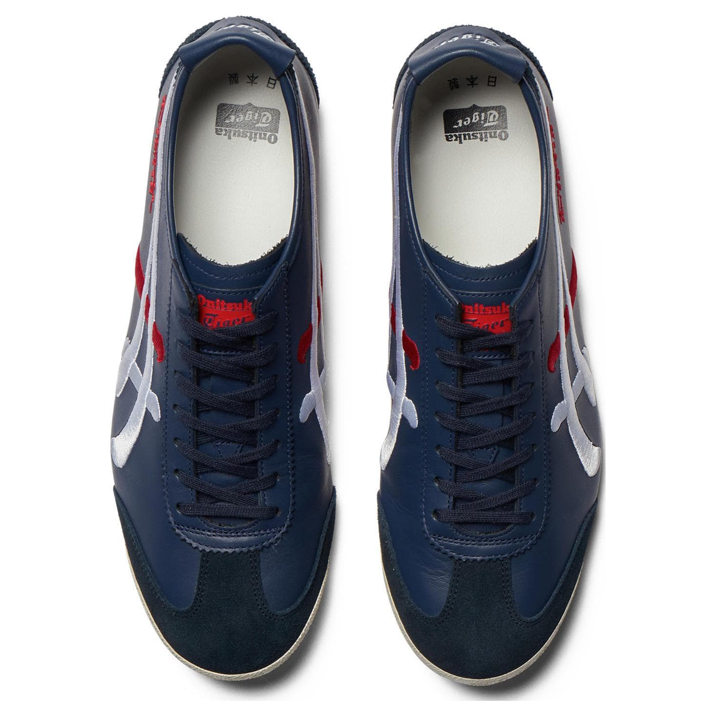 Кроссовки Onitsuka Tiger MEXICO 66 Противоскользящая Устойчивая к истиранию Низкий Верх Повседневная Обувь Унисекс Синий Белый - изображение 4