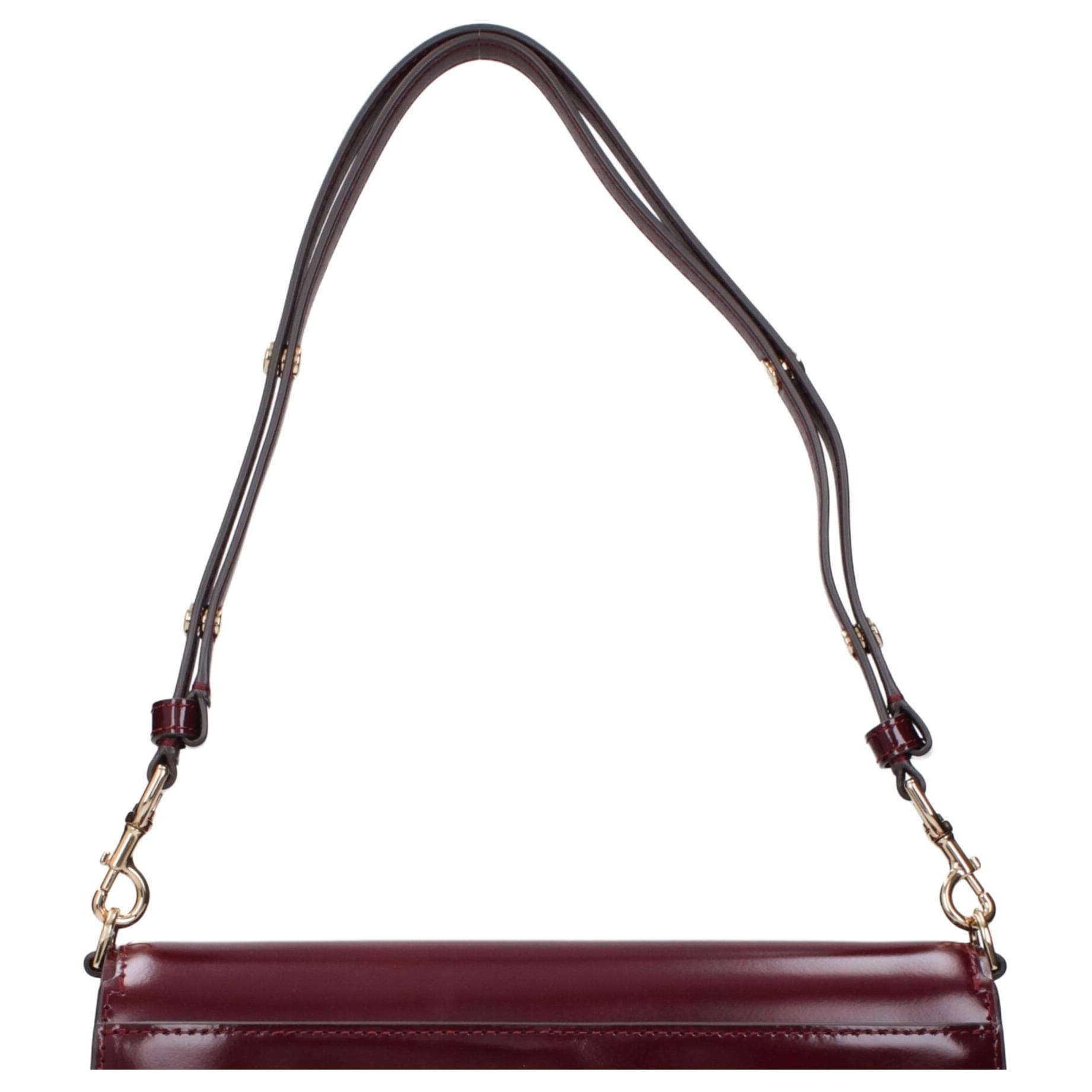 Мини-сумка Tory Burch Лакированная кожа Сумка через плечо Маленькая Женская Бордовый Красный - изображение 4