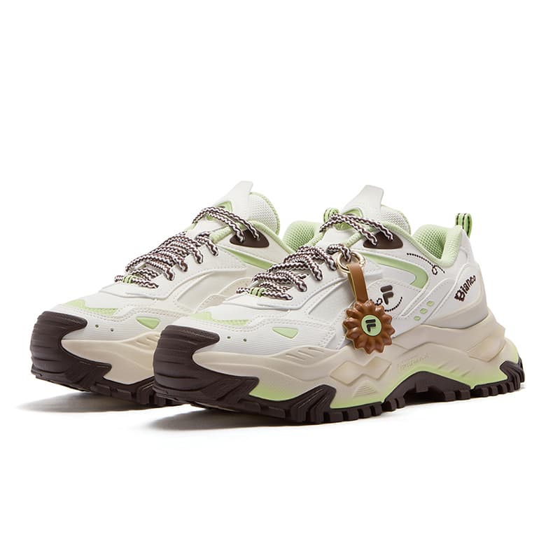 Кроссовки FILA FUSION BIANCO DX Бьянко Обувь Синтетическая кожа Повседневная обувь Женские Снег Бабочка Зелёный - изображение 2