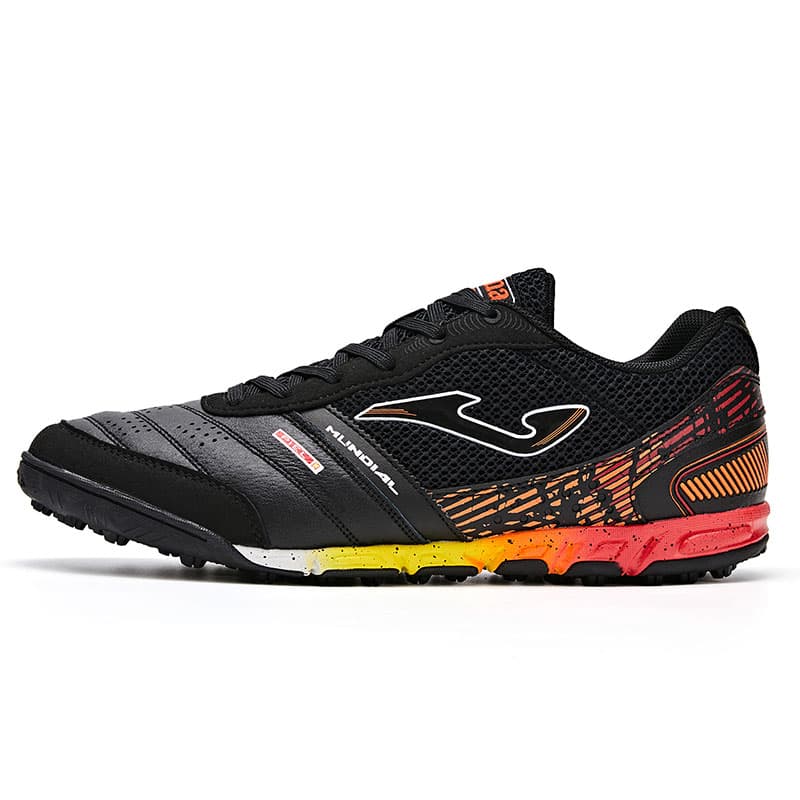 Кроссовки для футбола Joma TF Шипы Искусственные Шипы Синтетическая Кожа Футбольные Бутсы Мужские Черные и Оранжевые - изображение 1