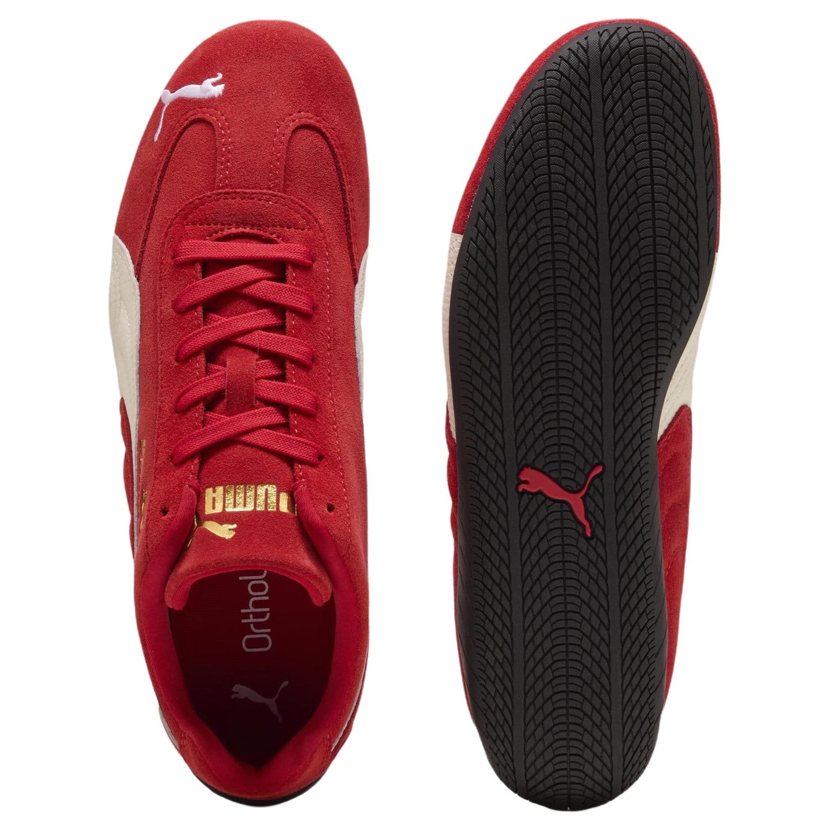 Кроссовки PUMA Speedcat Легкий Устойчивый к истиранию Покрытие Низкий Верх Повседневная Обувь Унисекс Красный Белый - изображение 5