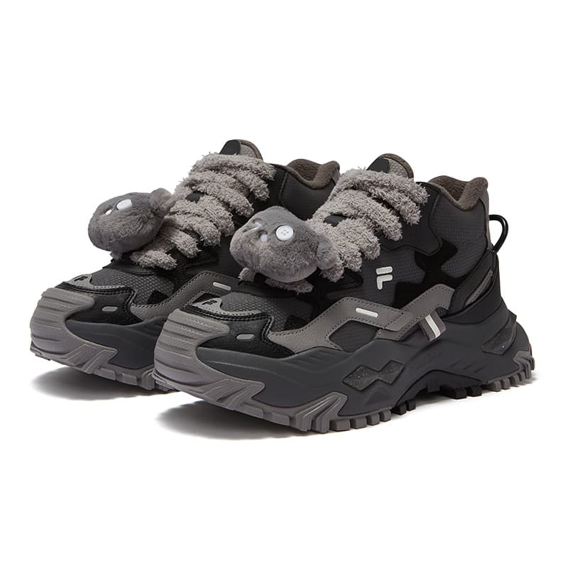 Кроссовки FILA FUSION Бьянко Устойчивый к истиранию MID Топ Повседневная обувь Женская Серый Черный - изображение 2