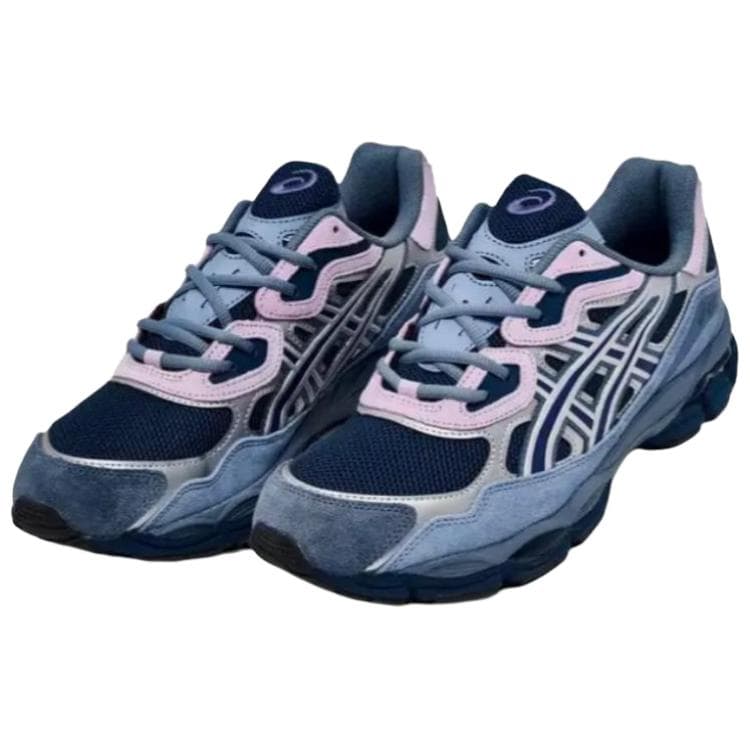 Кроссовки Asics Гель NYC Устойчивый к истиранию Низкий верх Повседневная обувь Унисекс Синий Розовый Серебряный - изображение 3