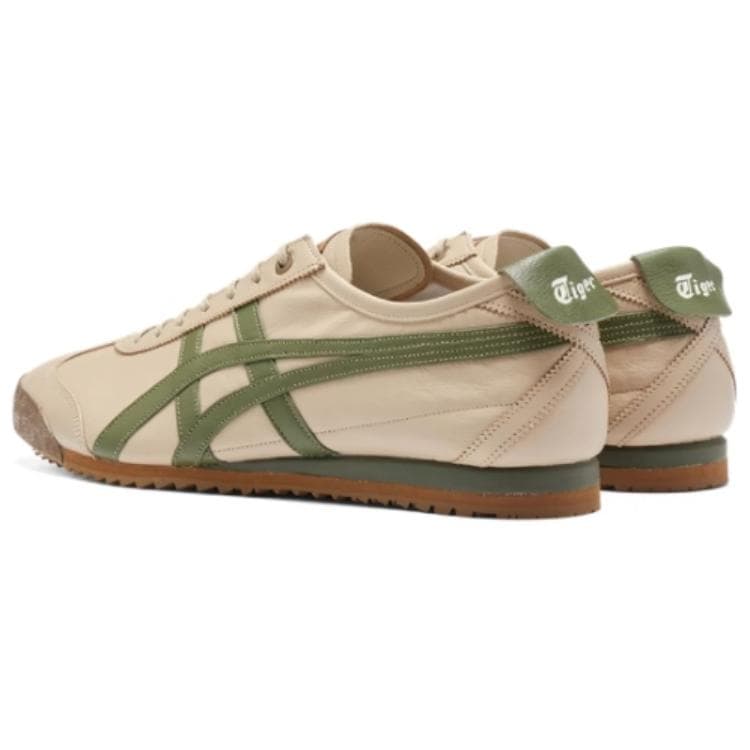 Кроссовки Onitsuka Tiger MEXICO 66 SD Низкий Топ Повседневная Обувь Унисекс Бежевый Зеленый - изображение 4