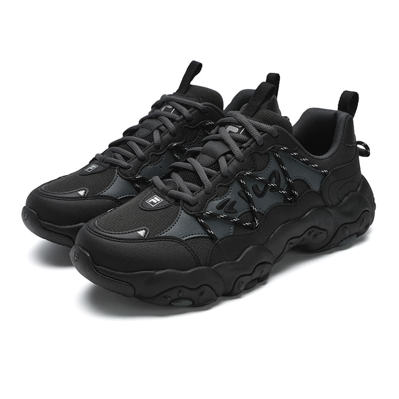 Кроссовки FILA FLUID 6 Высота Увеличивающая Низкая Повседневная Обувь Мужская Тень Черный Серый - изображение 3