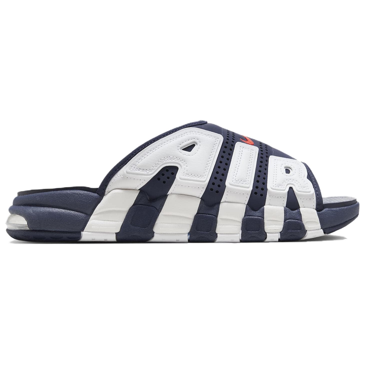 Сандалии Nike Air More Uptempo Шлепанцы Мужские Синие Белые Азиатская Версия - изображение 2