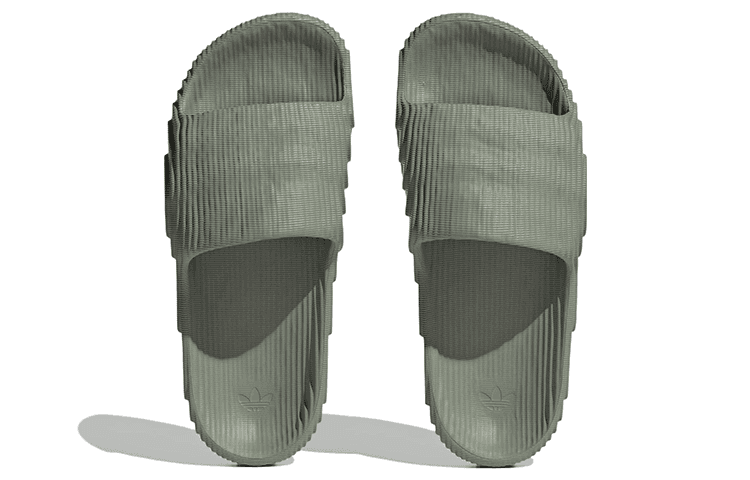 Сандалии adidas originals Adilette 22 Противоскользящие Устойчивые к истиранию Шлепанцы Женские Серый Зеленый - изображение 5