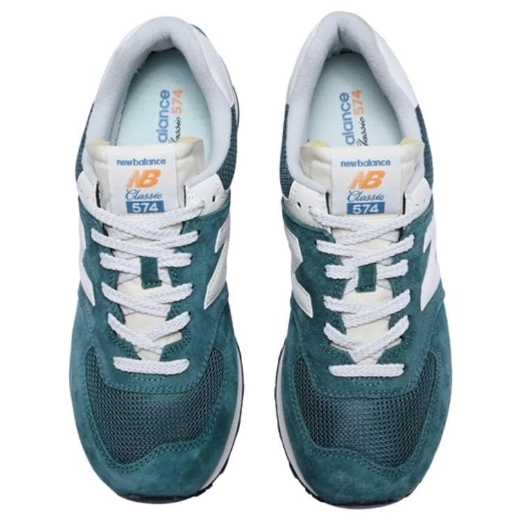 Кроссовки New Balance NB 574 Устойчивый к истиранию Низкий топ Повседневная обувь Унисекс Зеленый - изображение 4