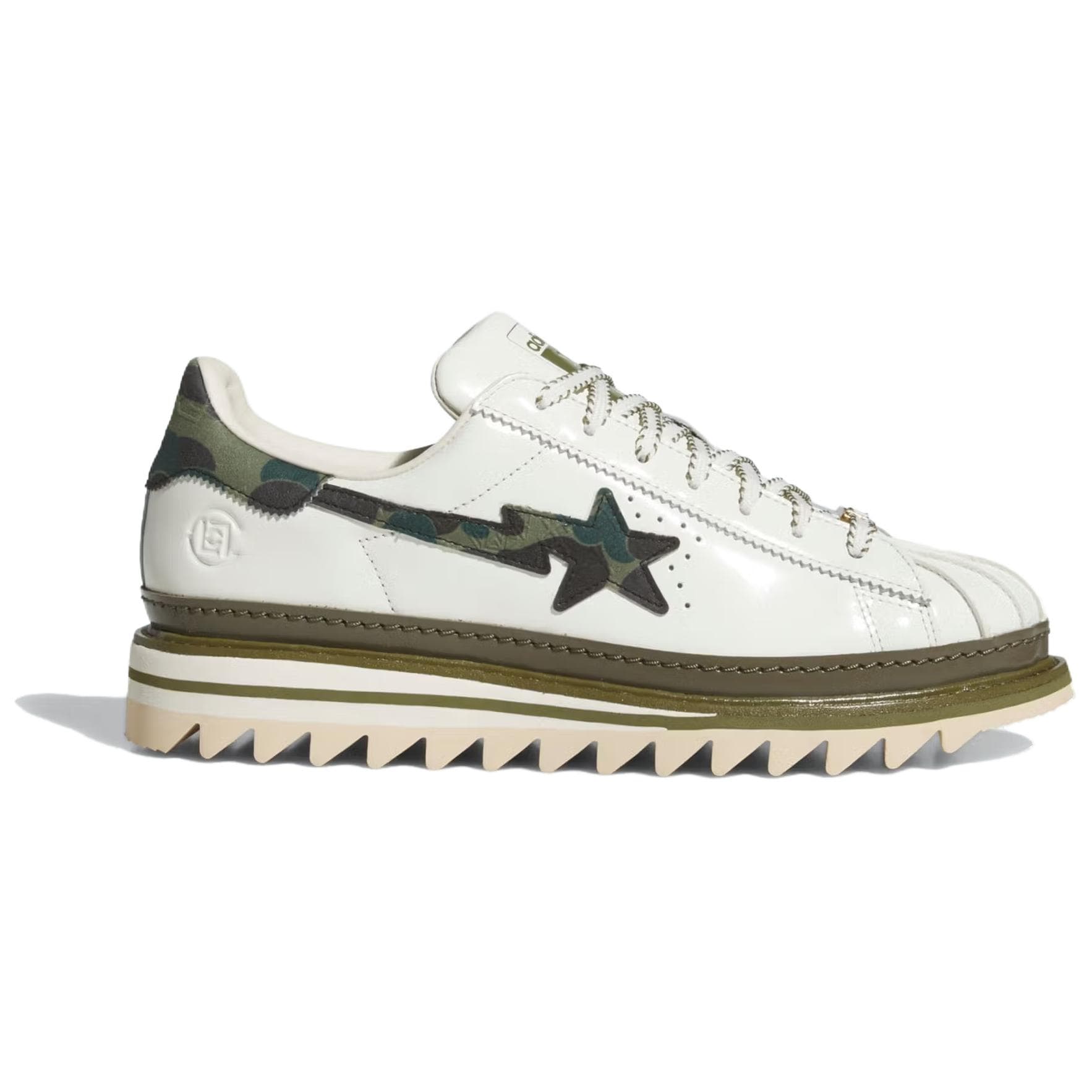 Кроссовки Adidas Originals X CLOT X BAPE Superstar Low Повседневная обувь Унисекс Белая - изображение 2