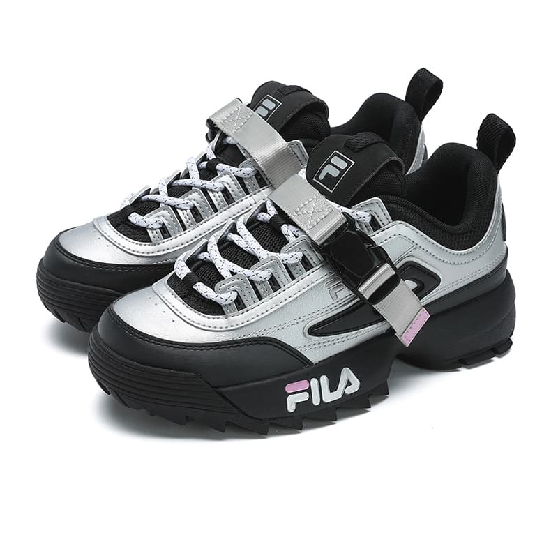 Кроссовки FILA Disruptor 2 Low Топ Повседневная обувь Женская Серебряный Черный - изображение 2