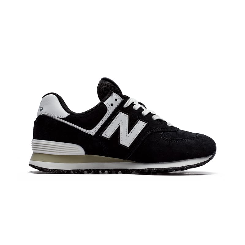 Кроссовки New Balance NB 574 Текстиль Спилок коровьей кожи Искусственная кожа Низкий верх Повседневная обувь Унисекс Черный - изображение 2