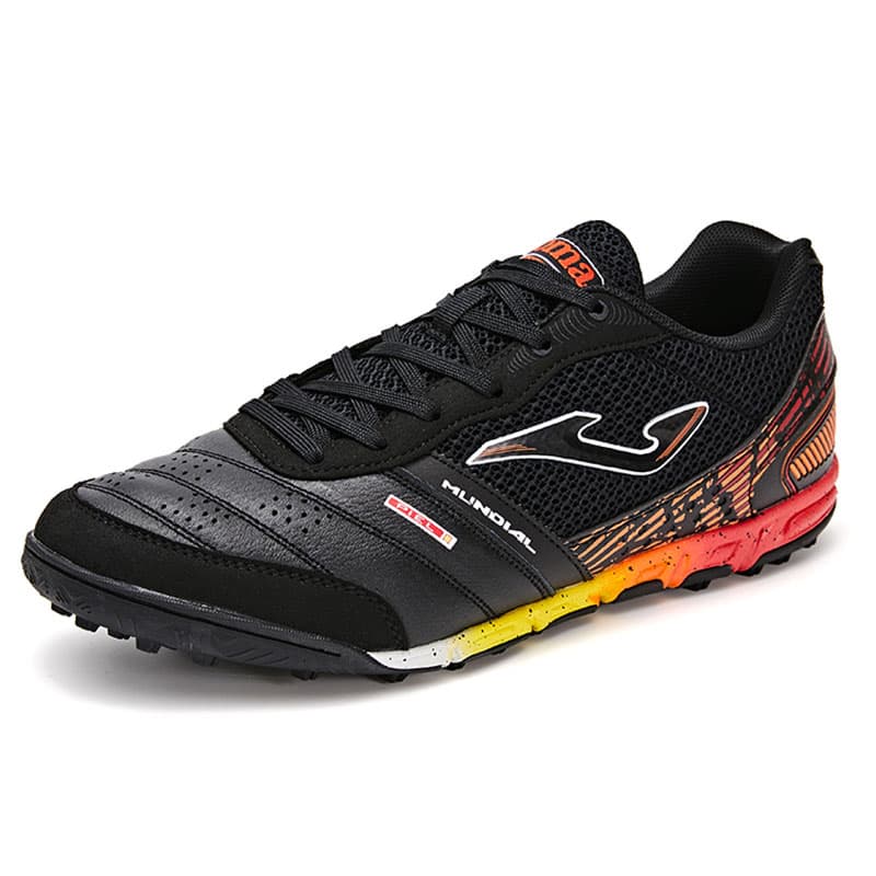 Кроссовки для футбола Joma TF Шипы Искусственные Шипы Синтетическая Кожа Футбольные Бутсы Мужские Черные и Оранжевые - изображение 3