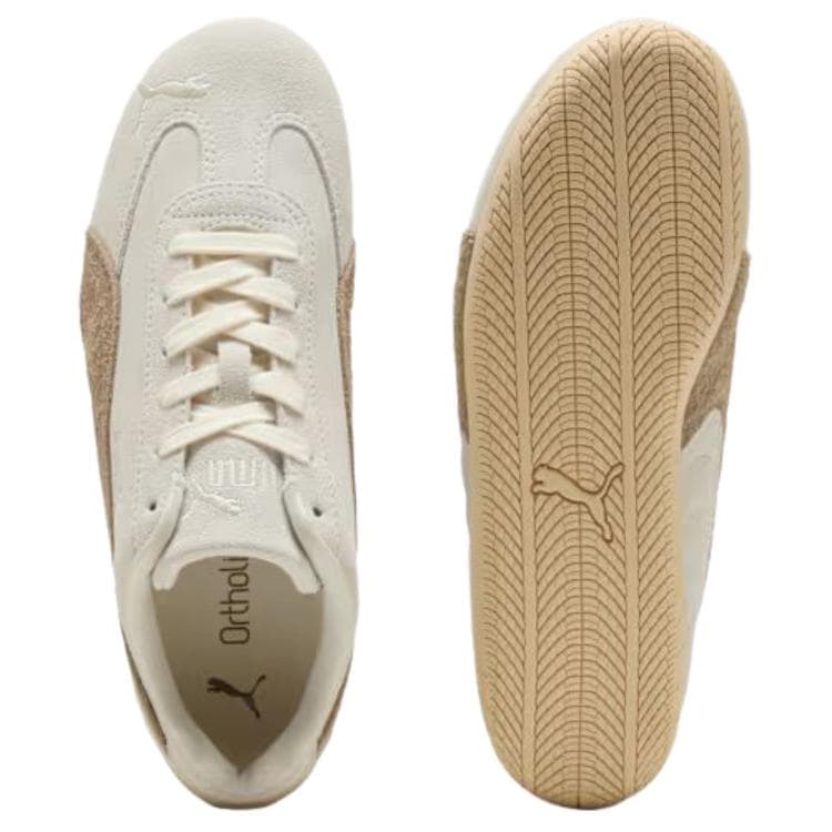 Кроссовки PUMA Speedcat Спилок Коровья Кожа Повседневная Обувь Женская Бежевая Коричневая - изображение 4