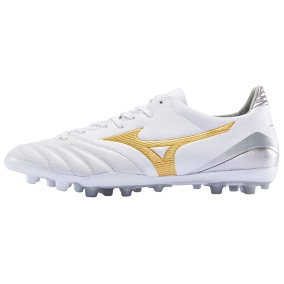 Кроссовки для футбола Mizuno Противоскользящие Устойчивые к износу Футбольные бутсы Мужские Белый Желтый - изображение 1