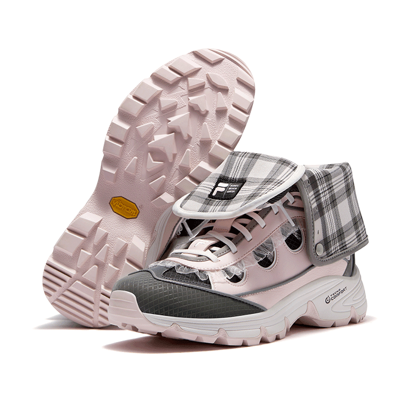 Кроссовки FILA FUSION COMO X KDC001 Высокие повседневные кроссовки для женщин цвет устричный черный весенний цветок порошок - изображение 6