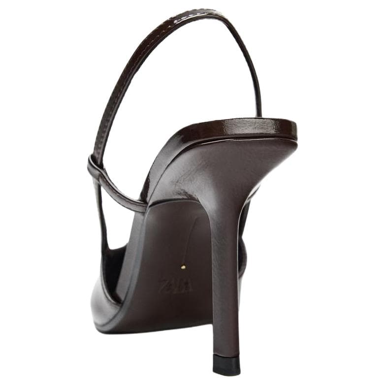 Туфли ZARA PU (полиуретан) Узкий каблук Высокие каблуки 10,5 см Женские Коричневый - изображение 4