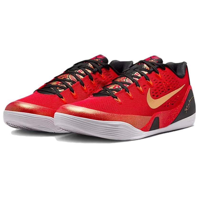 Кроссовки для баскетбола NIKE Kobe 9 Дышащий Oтскок Сцепление Low Топ Баскетбольные кроссовки Мужской Красный черный - изображение 3