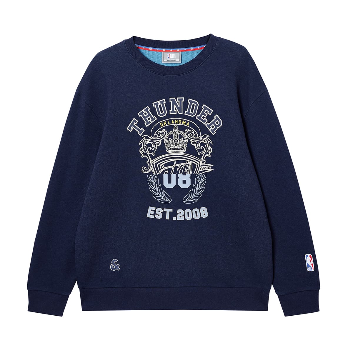 Худи JACK&JONES x JACK & JONES NBA Мужская одежда Зимний Принт с буквами 100% хлопок Универсальный Длинный рукав Толстовка Мужской - изображение 1