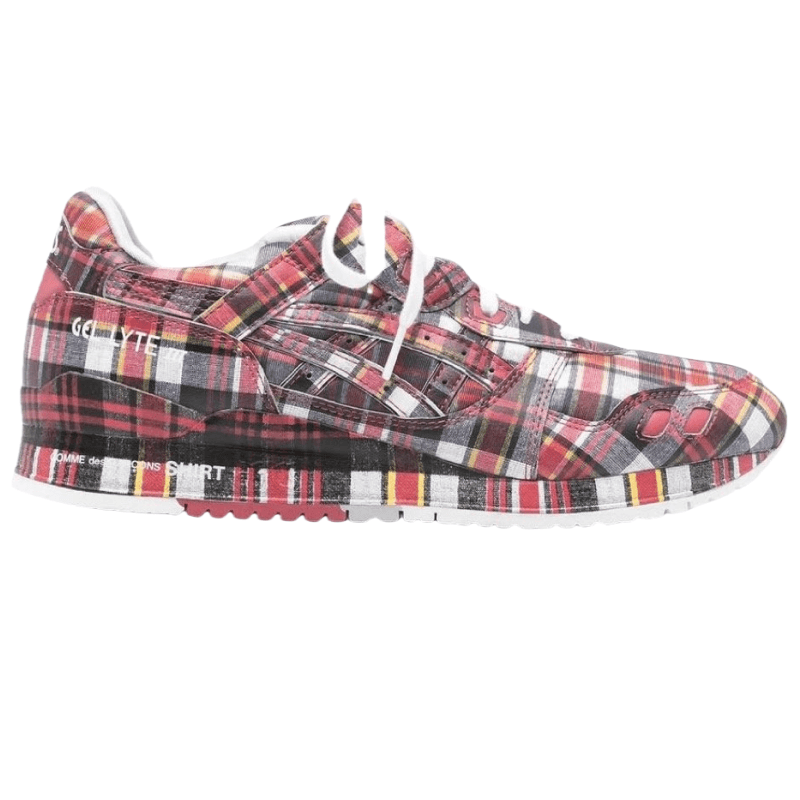 Кроссовки COMME des GARÇONS Рубашка x Asics Gel Lyte 3 Low Топ Повседневная обувь Унисекс Красный Белый - изображение 2