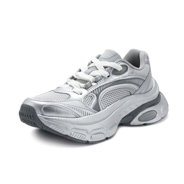 Кроссовки 361° Heart Shoes противоскользящие устойчивые к истиранию низкий топ повседневная обувь для женщин серебряный серый - изображение 2