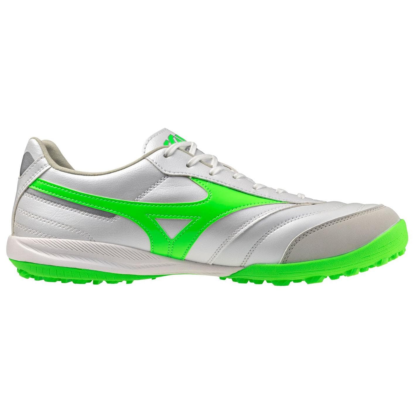 Кроссовки для футбола Mizuno tf Шипы ПУ (полиуретан) Синтетическая кожа Футбольные бутсы Унисекс Серебристо-зеленый - изображение 2