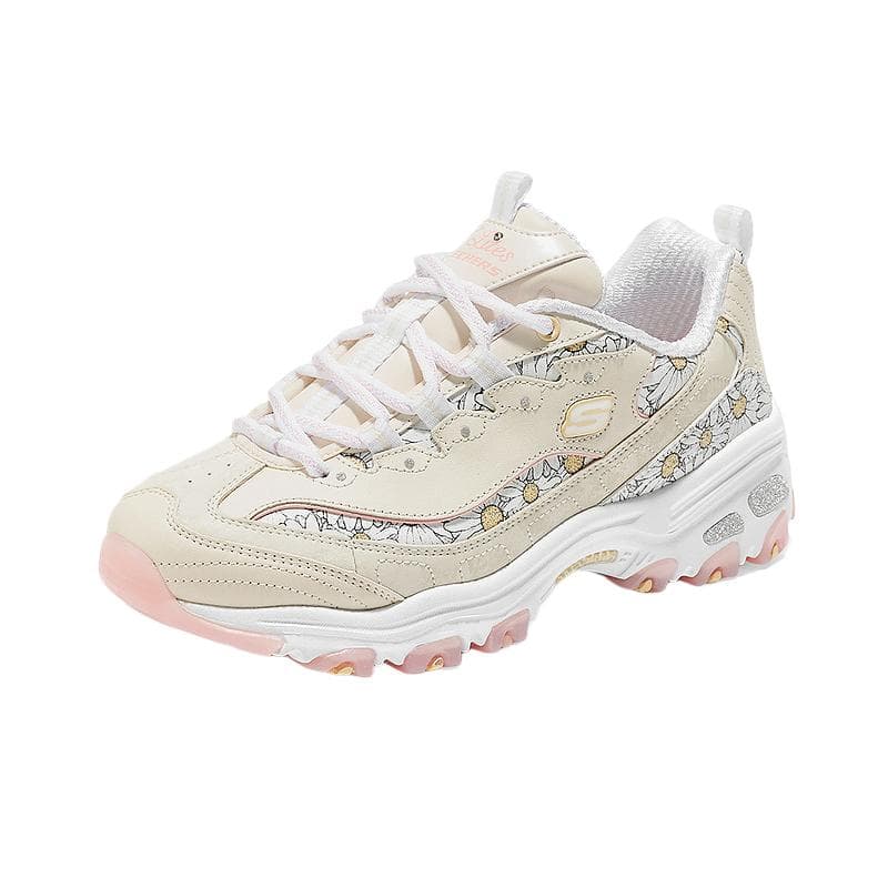Кроссовки Skechers D'Lites Износостойкие Низкие повседневные кроссовки Женские Бежевый Белый Розовый - изображение 3