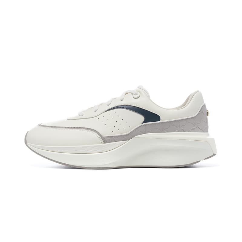 Кроссовки LI NING 1990 Отскок Легкий Отскок Легкий Низкий Топ Повседневная Обувь Мужская Белый Серый - изображение 1