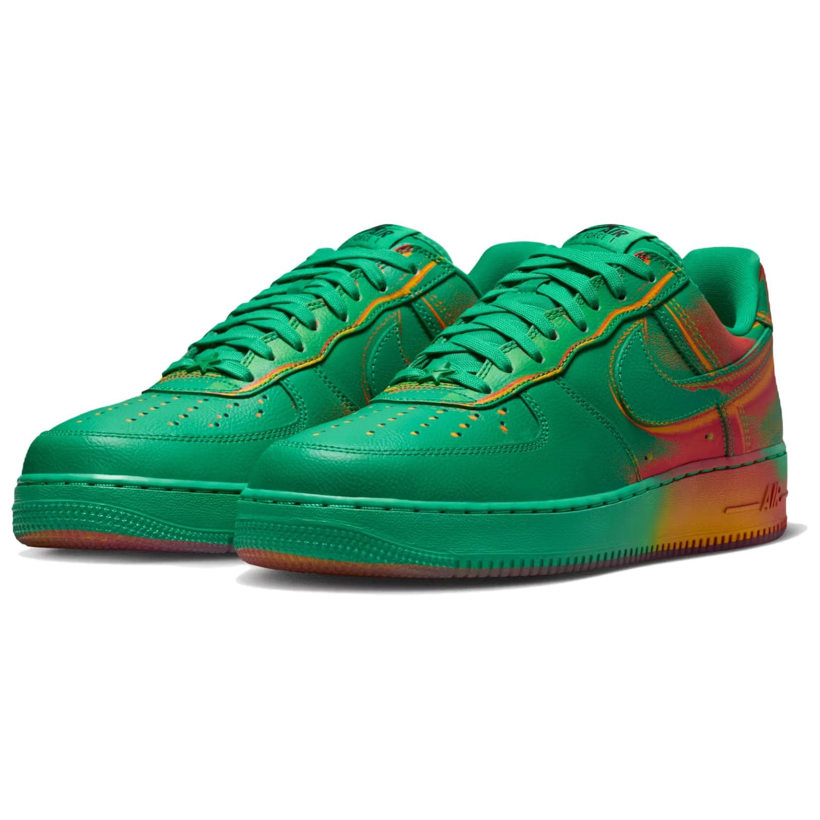 Кроссовки Nike Air Force 1 Дышащая Скейтборд Обувь Мужская Зеленая Оранжевая - изображение 3