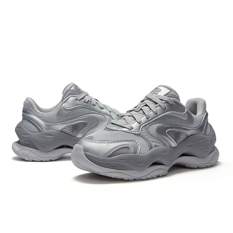 Кроссовки FILA FUSION CHEESE DX Сыры Устойчивые к истиранию Низкие Повседневные Женские Кроссовки Лунный Камень Серый - изображение 4