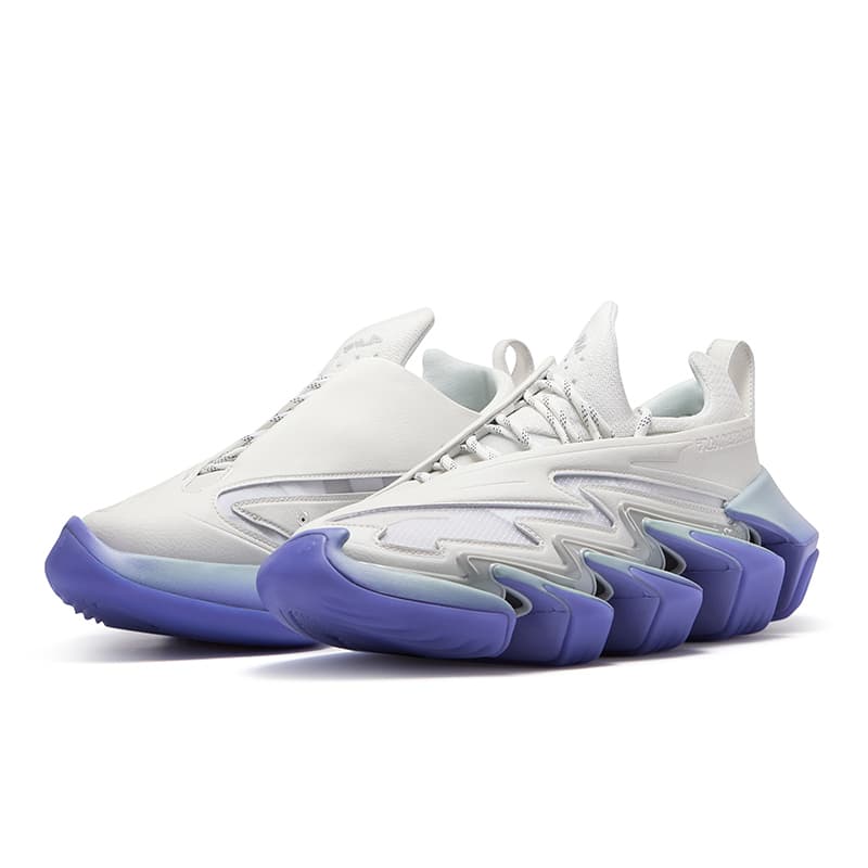 Кроссовки FILA FUSION SAWTOOTH Модный тренд Дышащая Повседневная обувь Мужская Белая На Белом Ночной Серый - изображение 2