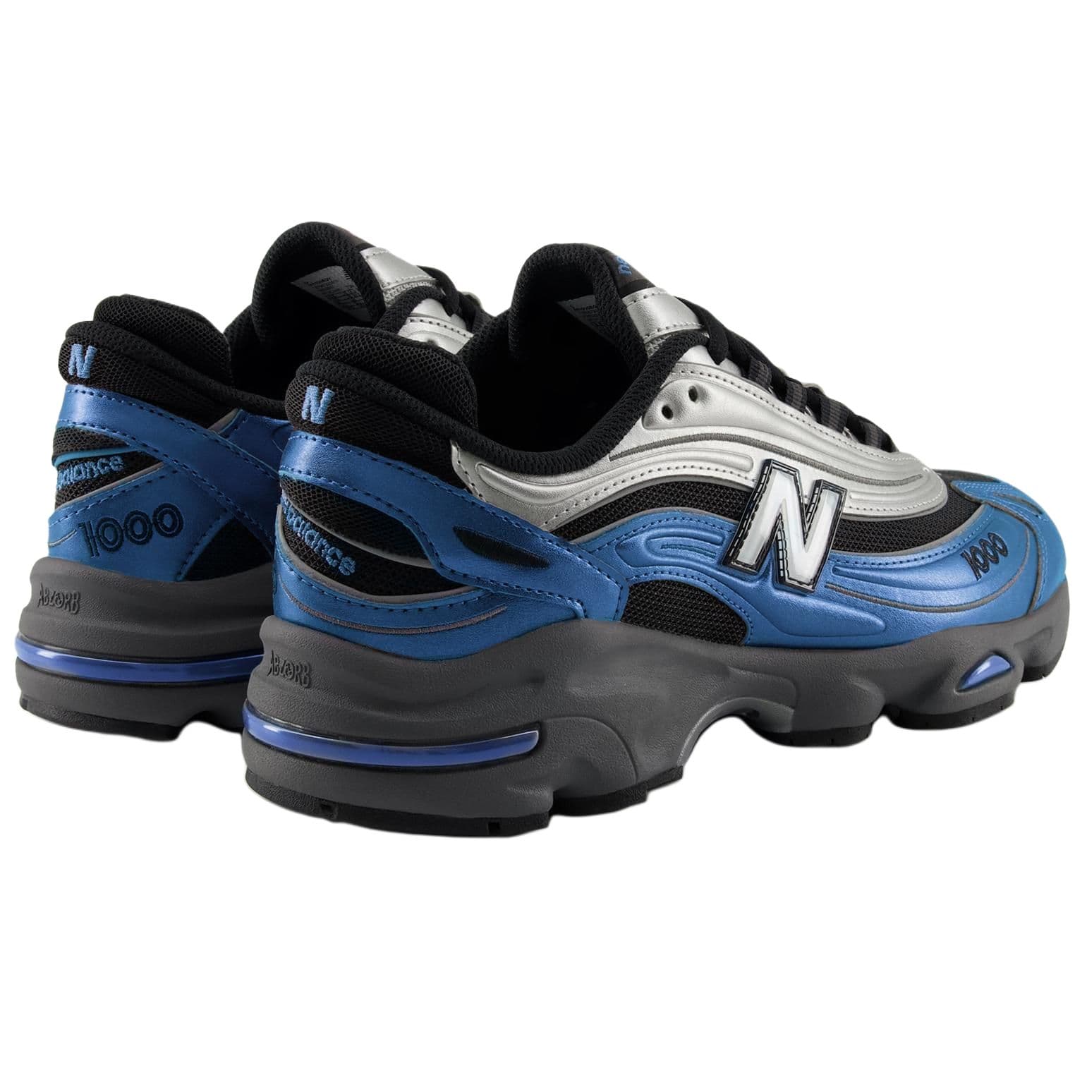 Кроссовки New Balance 1000 Устойчивый к истиранию Низкий Топ Повседневная обувь Унисекс Синий и Серебряный Черный - изображение 4