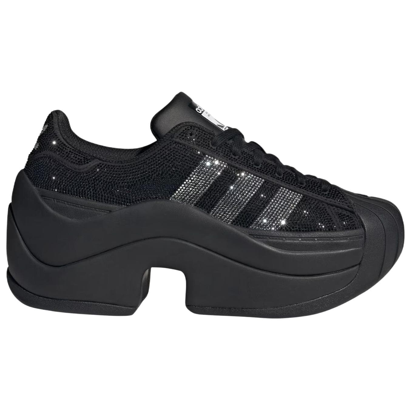 Кроссовки Adidas Originals Superstar Bold Текстиль Резина Low Топ Повседневная Обувь Женская Черная - изображение 2