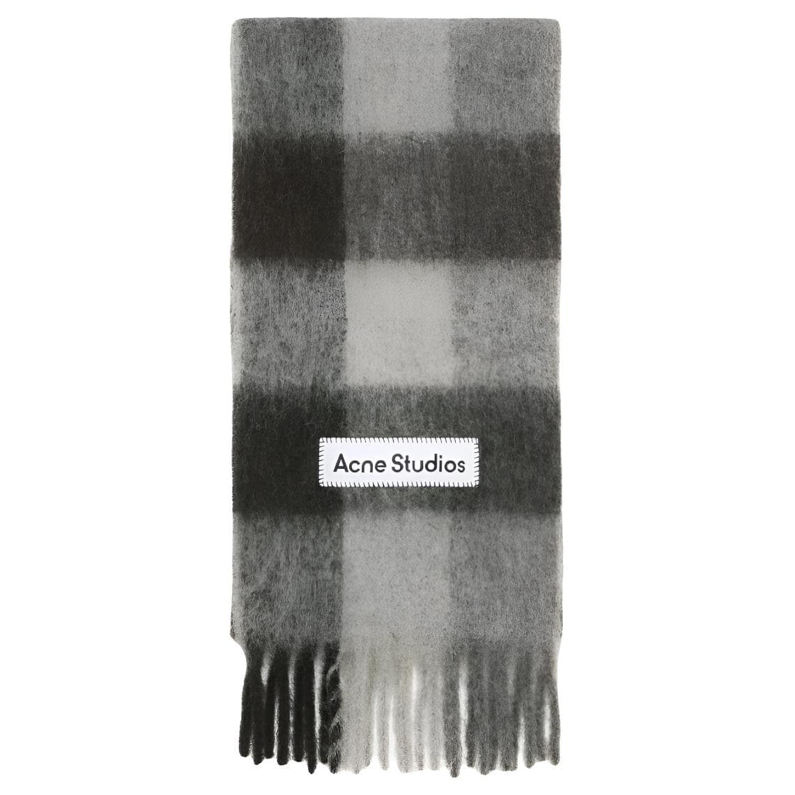 Шарф Acne Studios Вязаные шарфы из альпаки Унисекс Темно-черный Серый Темно-серый - изображение 2