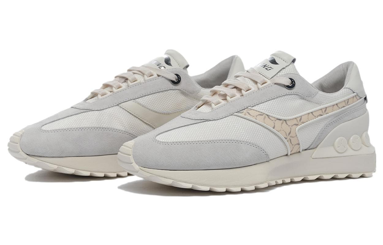 Кроссовки LI-NING 1990 Zhenrong Comfortable Versatile Shock-Absorbing Wear-Resistant Лоу-топы Беговые кроссовки Мужской Экрю - изображение 2