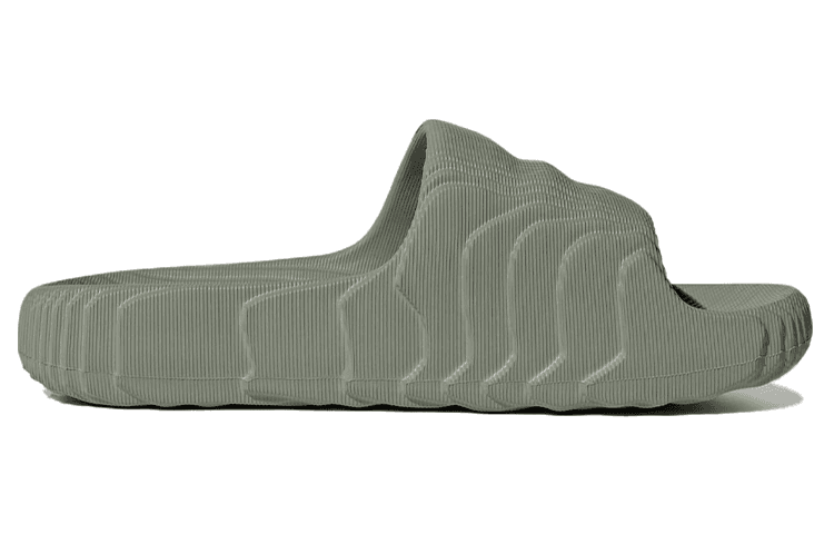 Сандалии adidas originals Adilette 22 Противоскользящие Устойчивые к истиранию Шлепанцы Женские Серый Зеленый - изображение 2