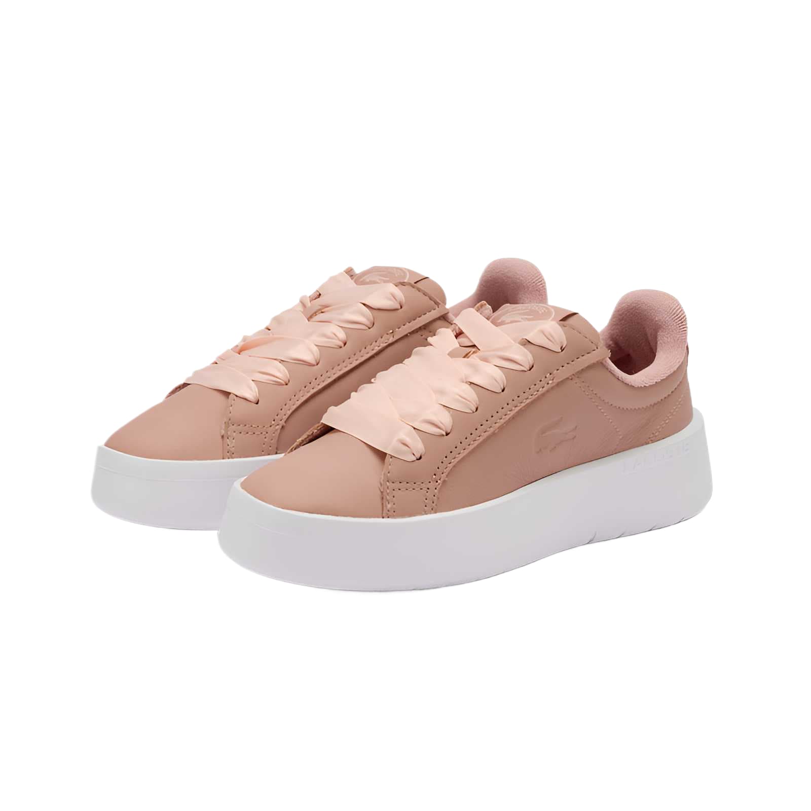 Кроссовки LACOSTE Carnaby Коровья кожа Низкий топ Повседневная обувь Женская Розовая - изображение 3